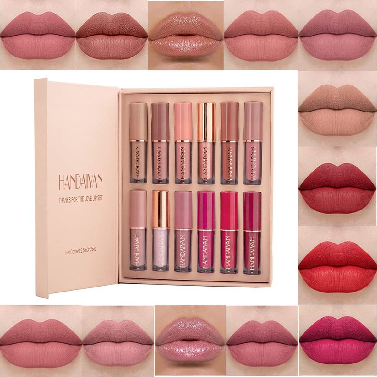 HANDAIYAN 12 pcs Liquid Lipstick Box