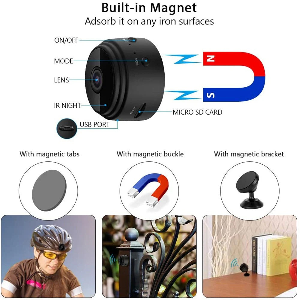 A9 Mini WiFi Wireless Camera – HD Video Recorder with Night Vision & Motion Detection