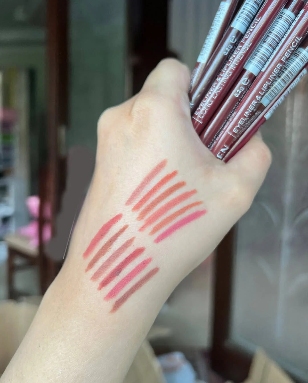 KATHLEEN Pack of 12pcs Long Lasting Eyeliner & lipliner Pencil