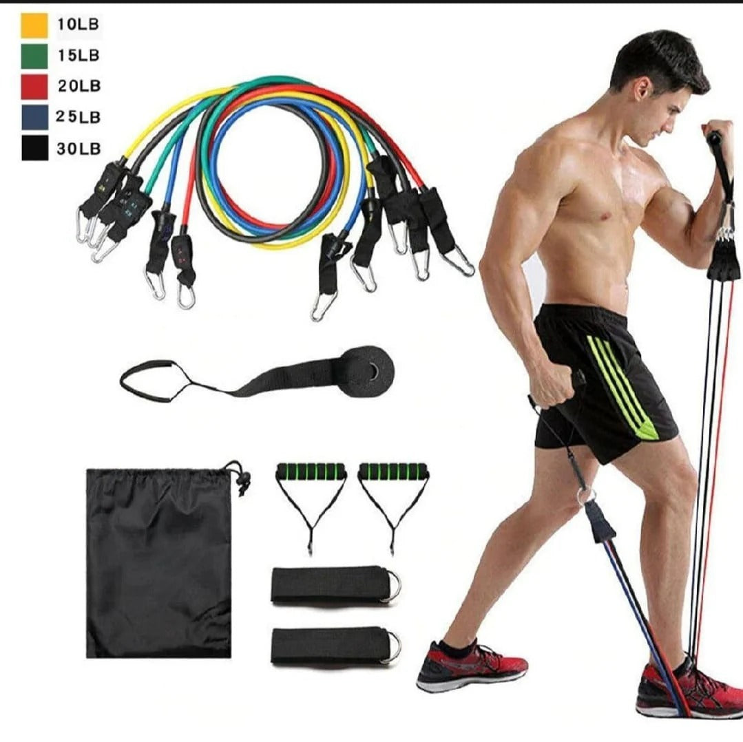 11 Pieces Power Resistance Band Set - For Men And Women