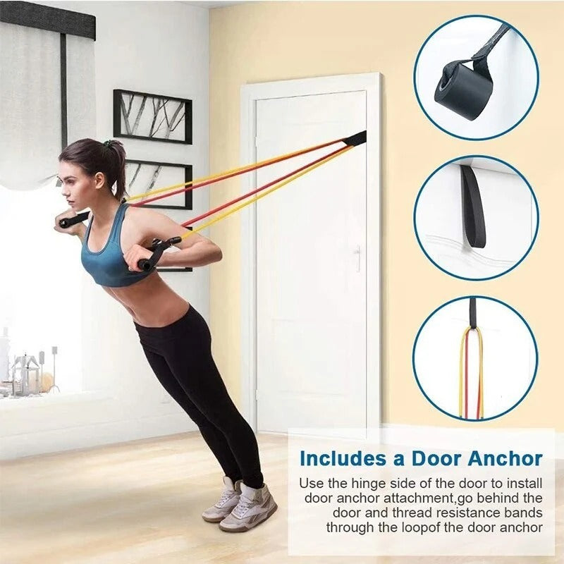 11 Pieces Power Resistance Band Set - For Men And Women