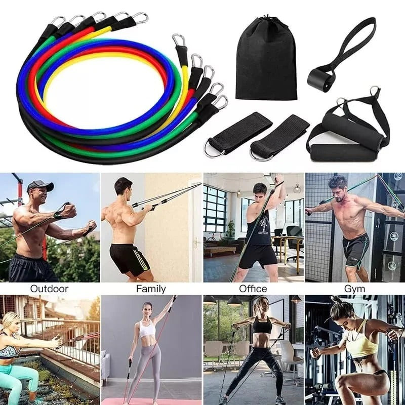 11 Pieces Power Resistance Band Set - For Men And Women