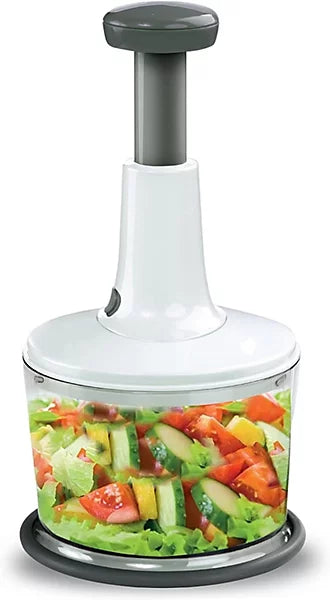 Manual Food Chopper Speedy Chopper with 3 Curved Stainless Steel Blades
