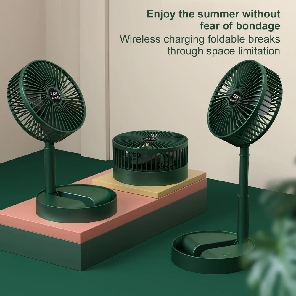 Rechargeable – Portable Telescopic Folding Fan Table Desk Fan | 3 Speeds Adjustable Height Fan