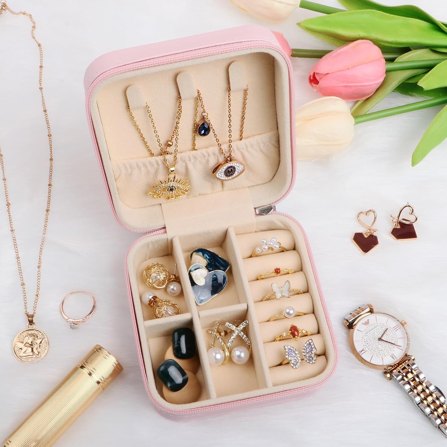 Travel Friendly Jewellery Box, PU Leather Jewellery Box