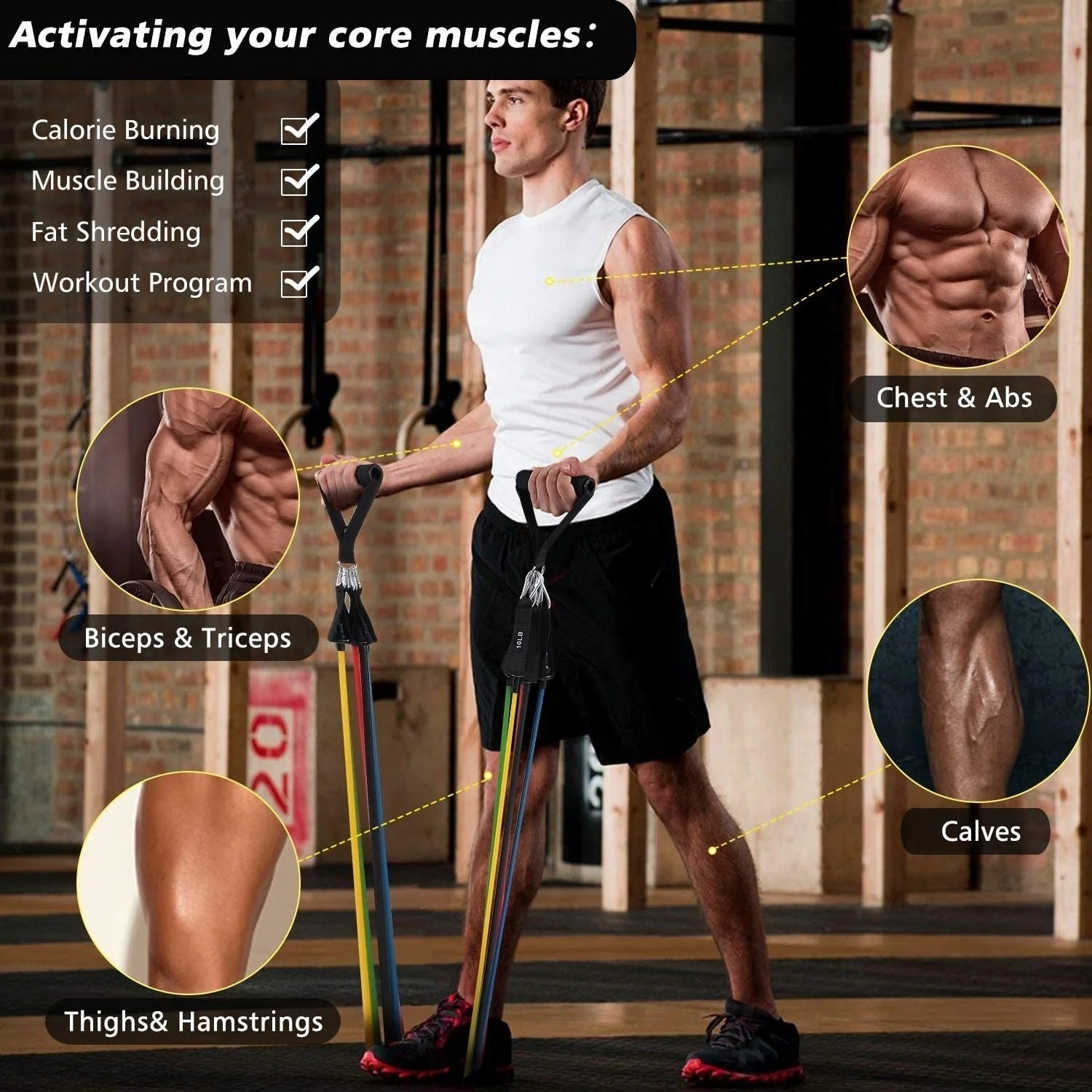 11 Pieces Power Resistance Band Set - For Men And Women