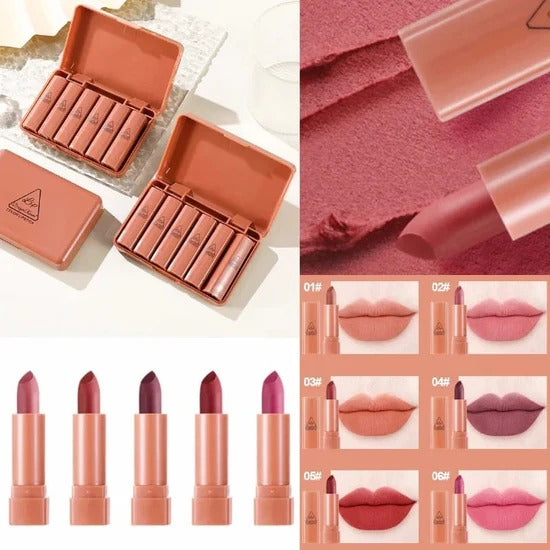 Dragon Ranee Chocolate Matte Lipstick 6pcs