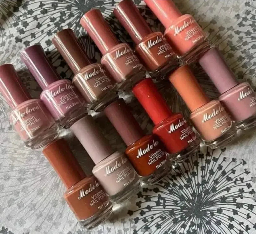 Mode Love Vitamin Nail Polishes (Pack Of 12) with Free Bag